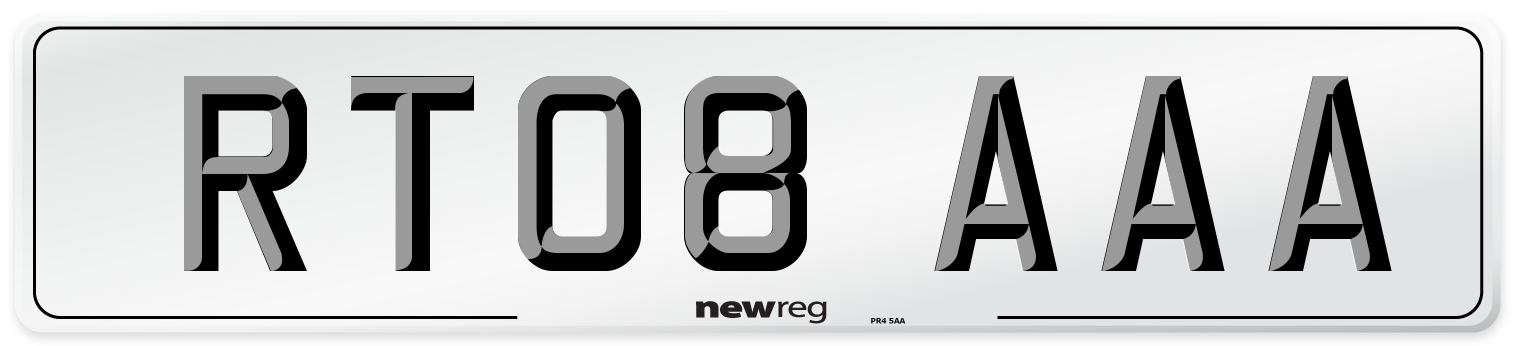RT08 AAA Number Plate from New Reg